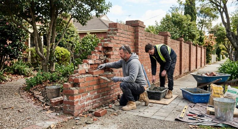Brick Fence Repair in Roseville, CA