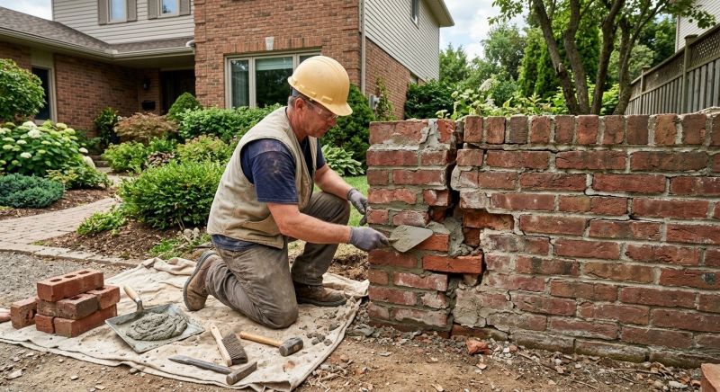 Brick Fence Repair in Roseville, CA
