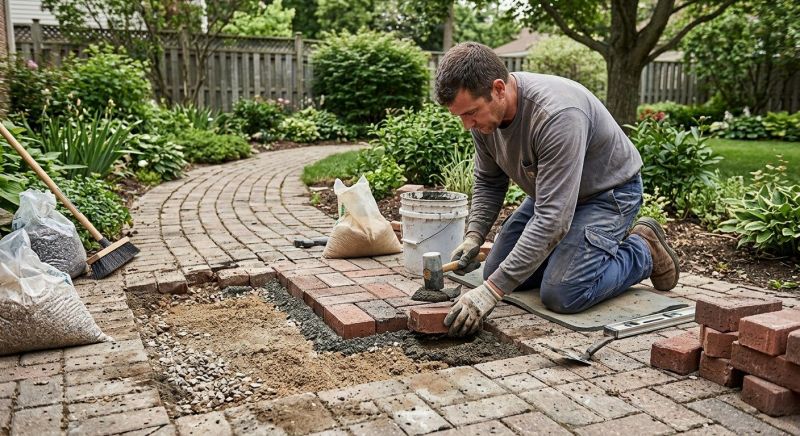 Brick Hardscape Repair in Roseville, CA