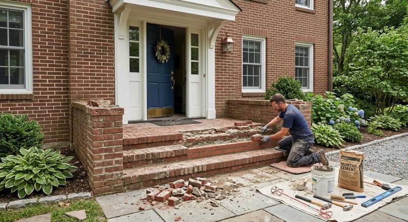 Brick Steps Repair in Roseville, CA