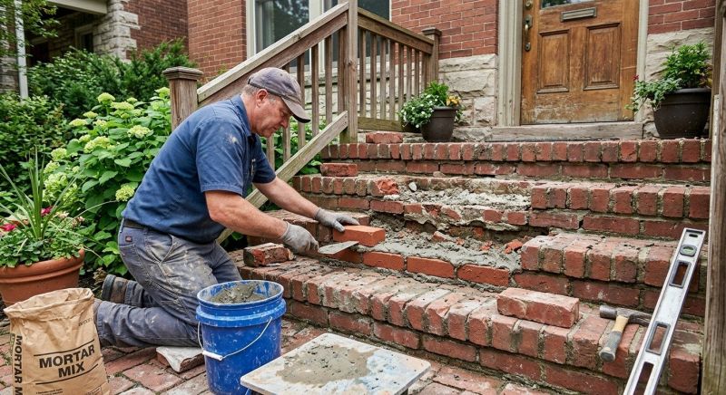 Brick Stoop Repair in Roseville, CA