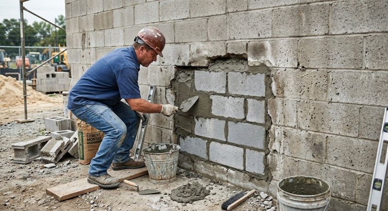 Cinder Block Repair in Roseville, CA