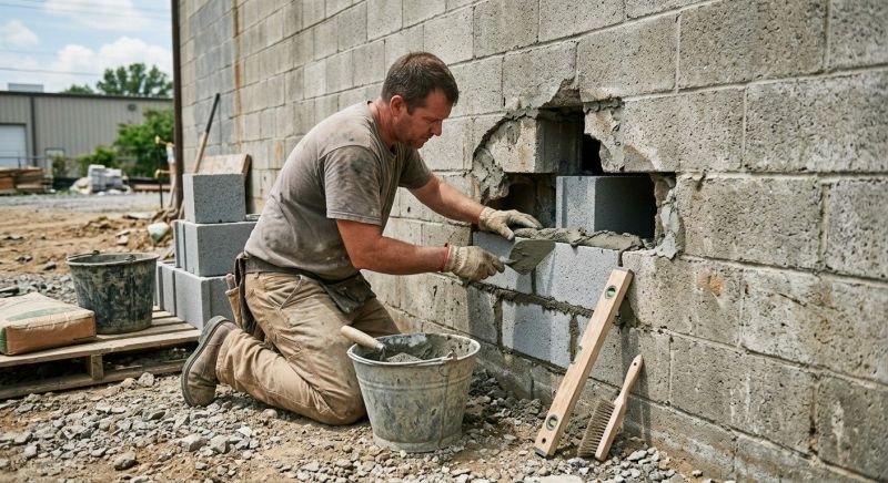 Cinder Block Wall Repair in El Dorado Hills, CA