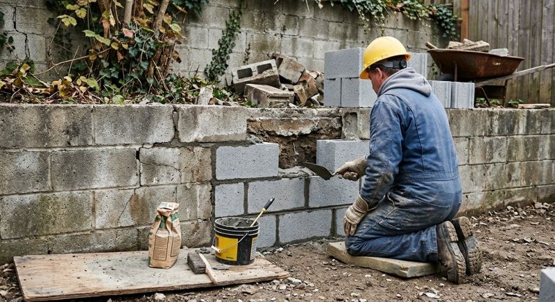 Cinder Block Wall Repair in Orangevale, CA