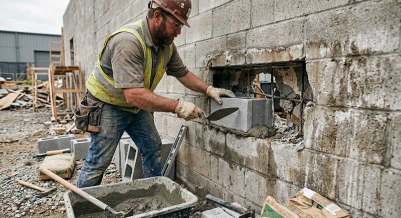 Cinder Block Wall Repair in Placer County, CA