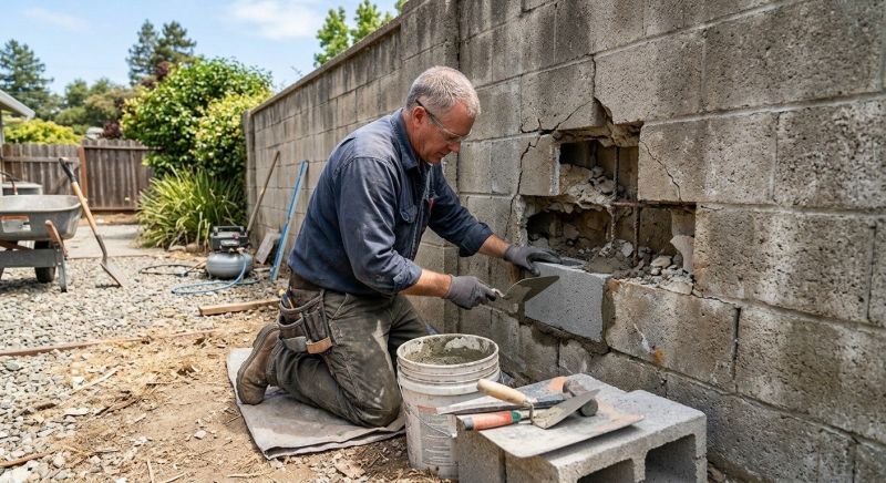 Concrete Block Repair in Granite Bay, CA