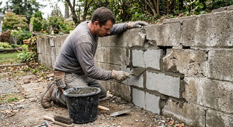 Stone Wall Repair in Newcastle, CA